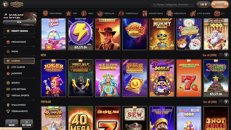 Gransino Spiele und Slots